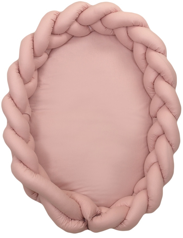 MamaLoes Amy Pure Roze 2-in-1 Babynest en Braided Bedbumper