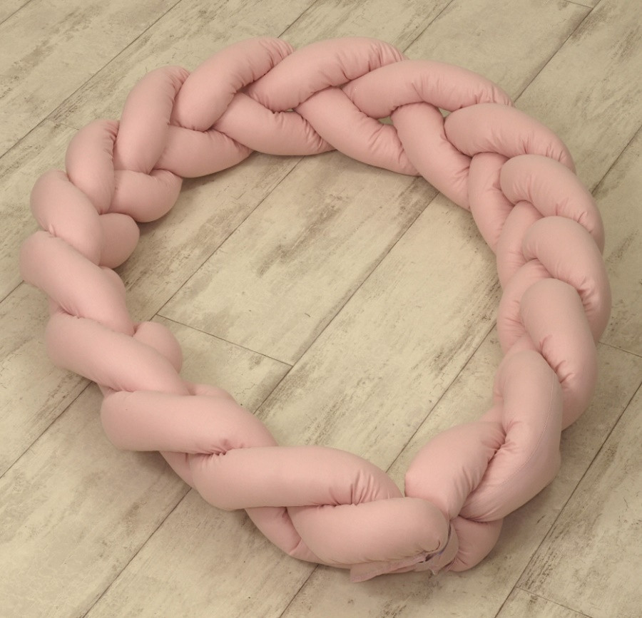 MamaLoes Amy Pure Roze 2-in-1 Babynest en Braided Bedbumper