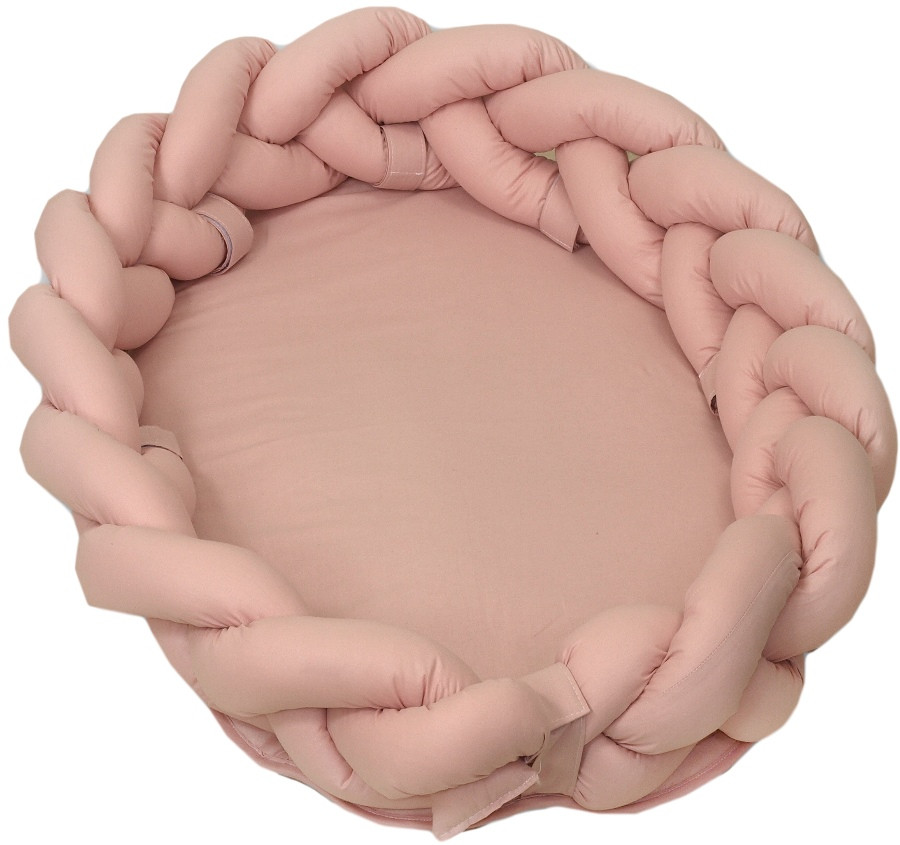 MamaLoes Amy Pure Roze 2-in-1 Babynest en Braided Bedbumper