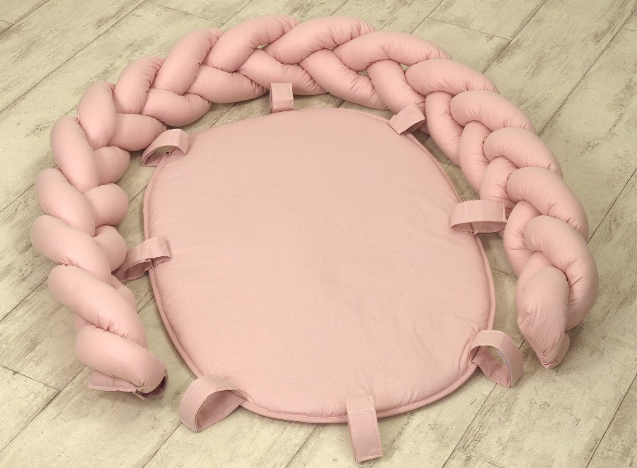 MamaLoes Amy Pure Roze 2-in-1 Babynest en Braided Bedbumper