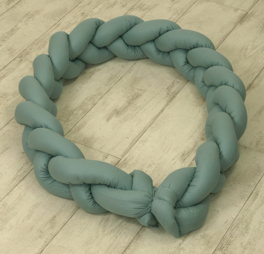 MamaLoes Amy Pure Stonegreen 2-in-1 Babynest en Braided Bedbumper