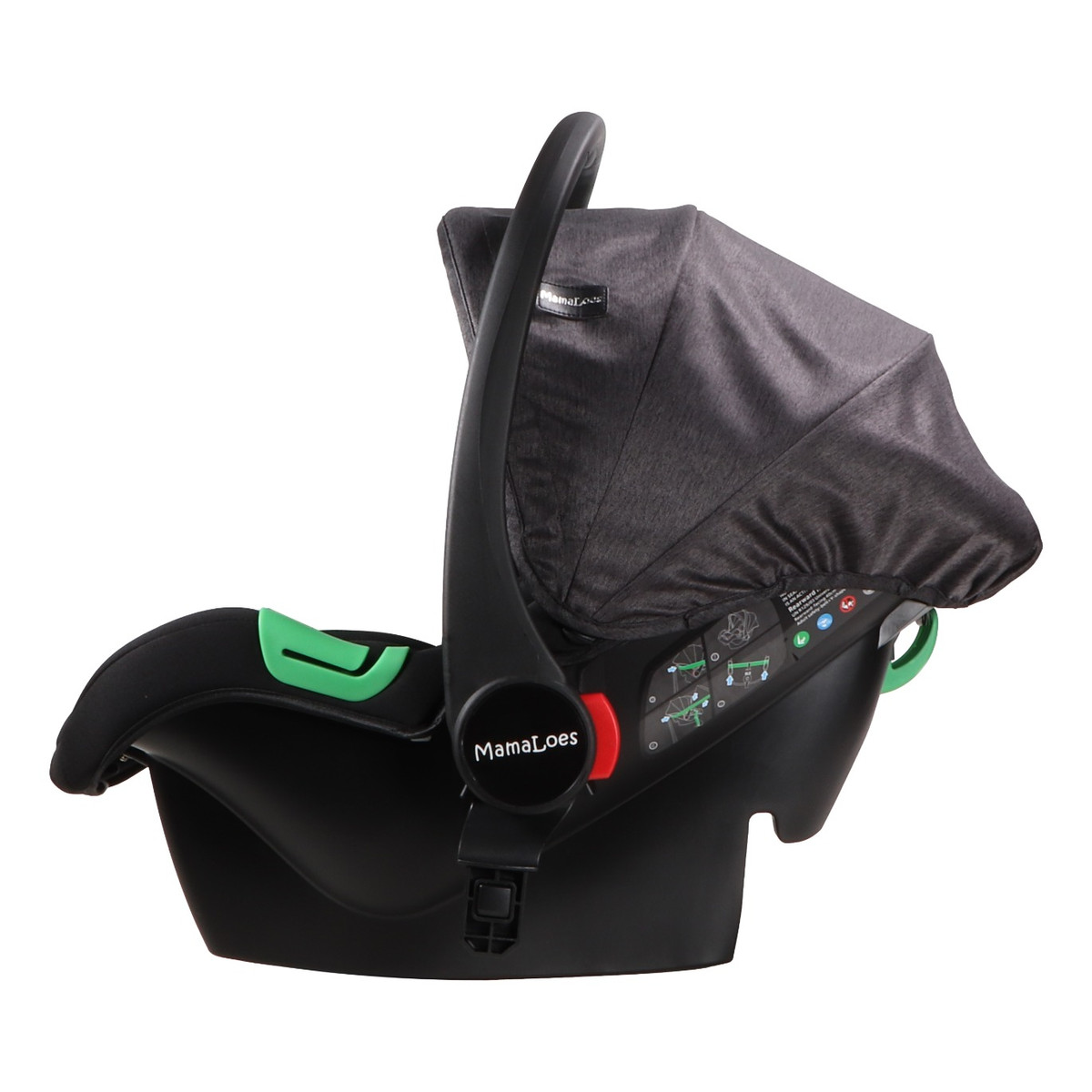 MamaLoes Marly Zwart/Antraciet 3-in-1 Combi Kinderwagen incl. Autostoel