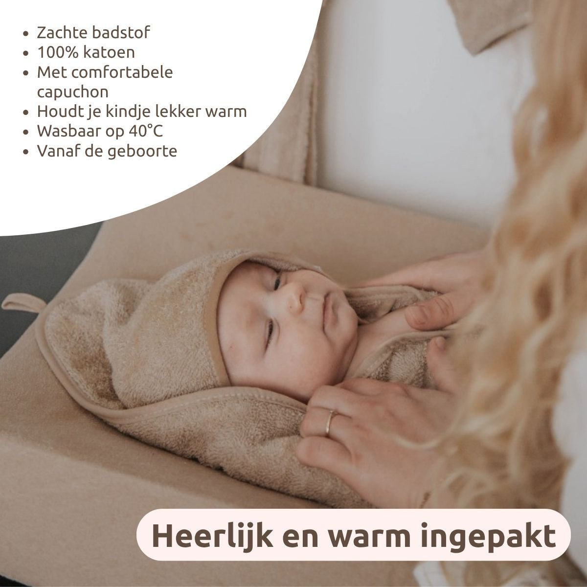 MamaLoes Badstof Zand Badcape