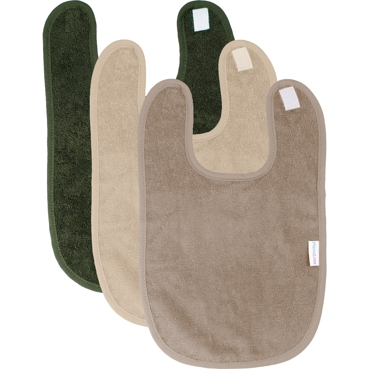 Mamaloes Badstof Groen/Zand/Oat 3 Stuks Slabber