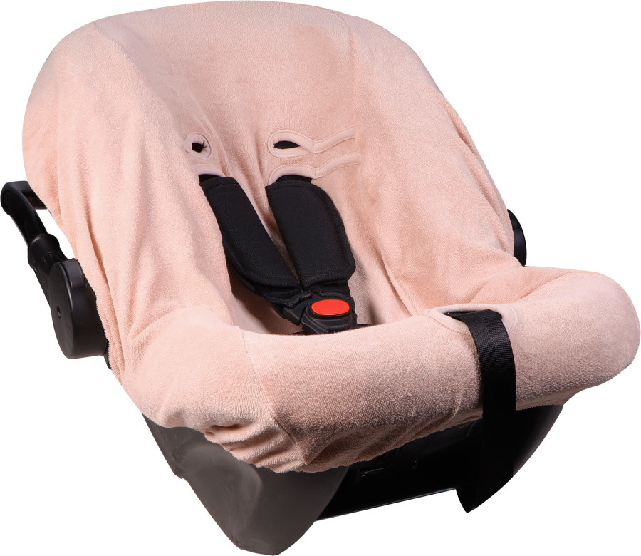 MamaLoes Badstof Light Pink Groep 0+ Autostoelhoes
