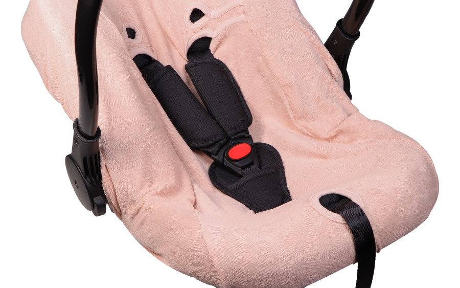 MamaLoes Badstof Light Pink Groep 0+ Autostoelhoes