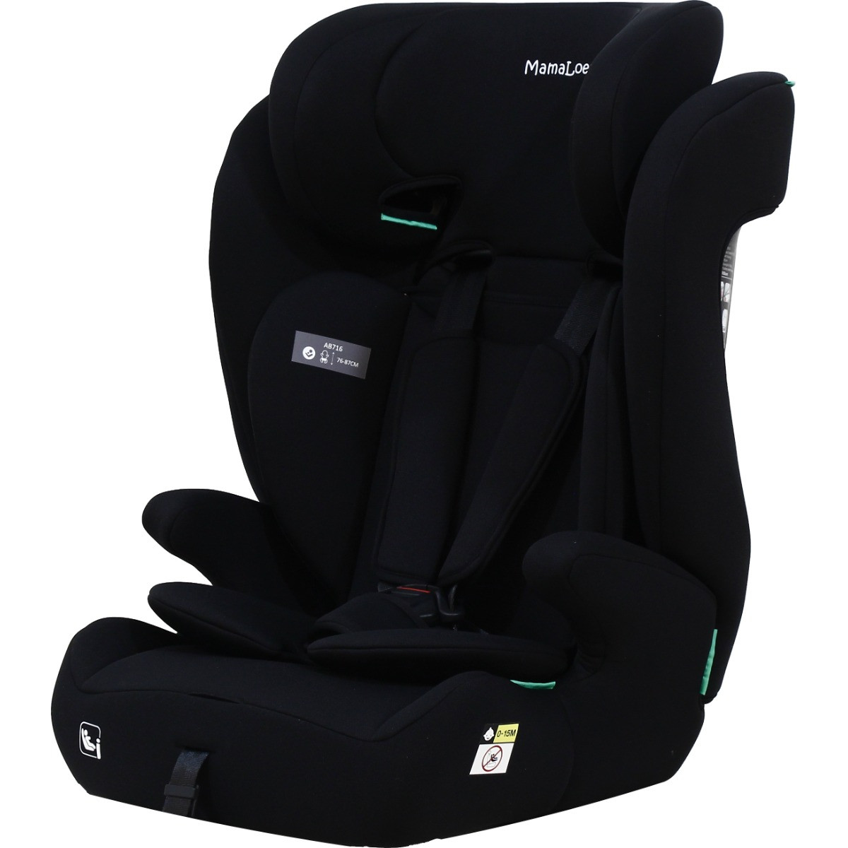 MamaLoes Bas Zwart 76-150 cm i-Size Autostoel