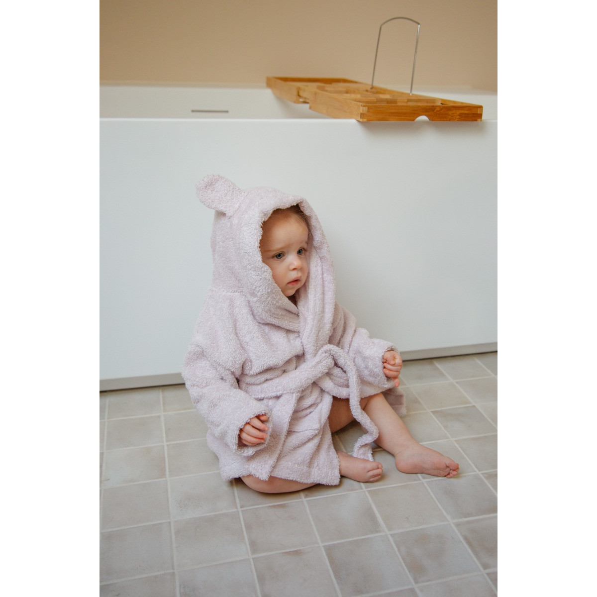 MamaLoes Beer Badstof Zand 1-2jr Kinder Badjas