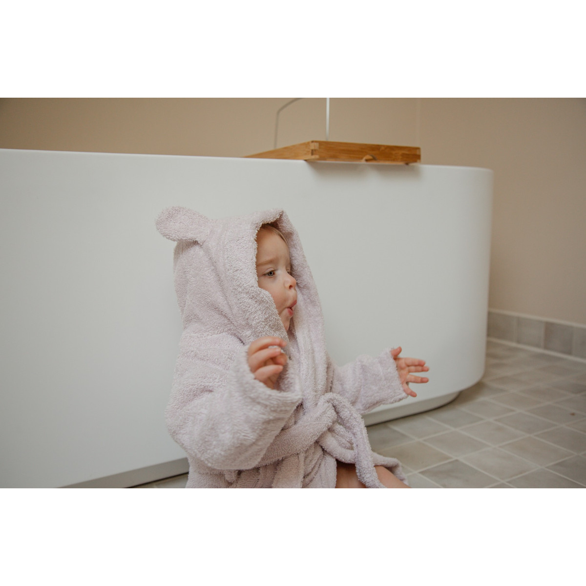 MamaLoes Beer Badstof Zand 1-2jr Kinder Badjas