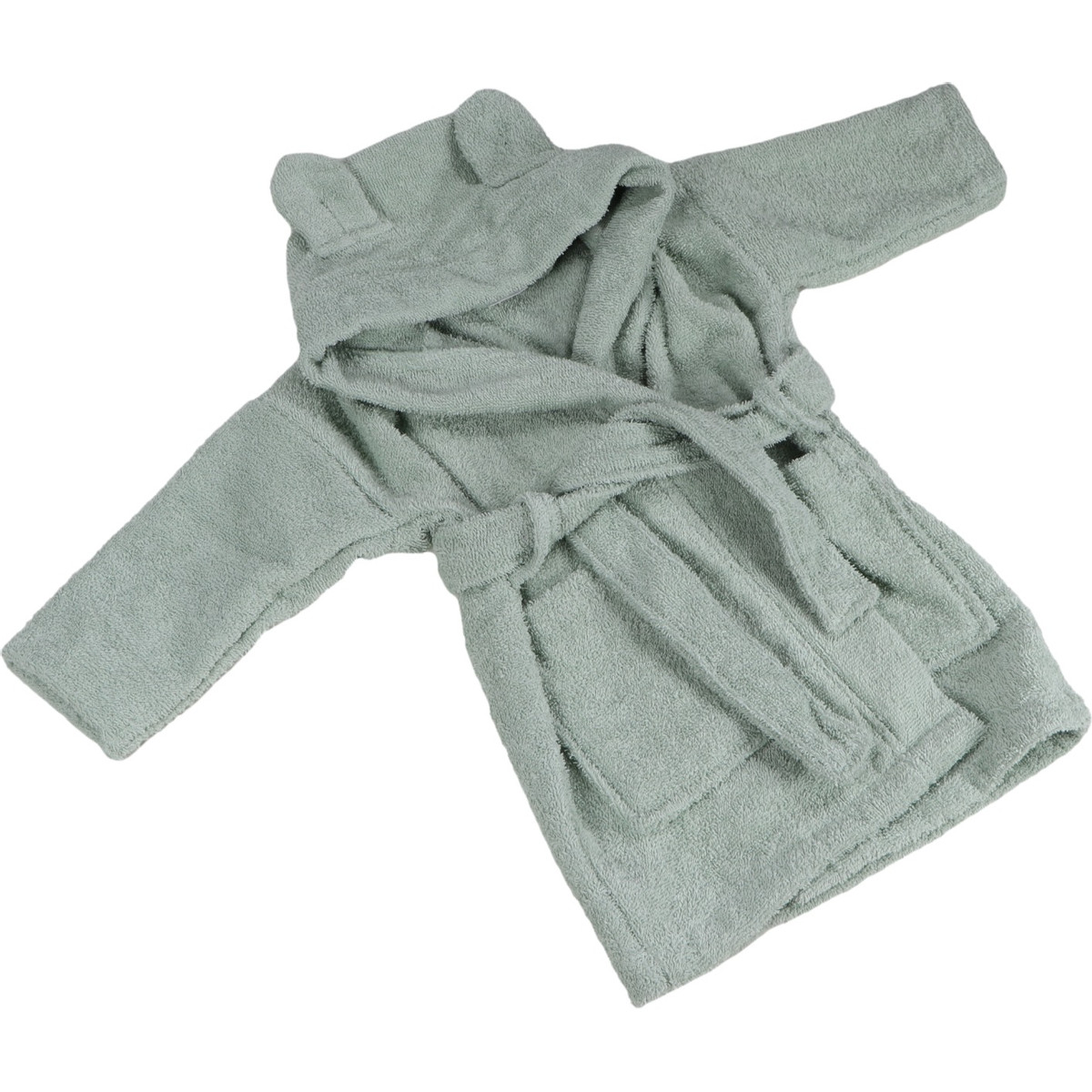 MamaLoes Beer Badstof Stone Green 0-1jr Baby Badjas