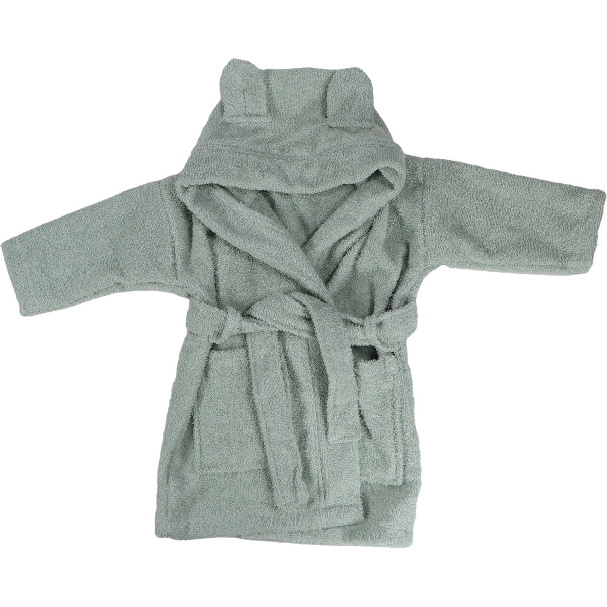 MamaLoes Beer Badstof Stone Green 1-2jr Kinder Badjas