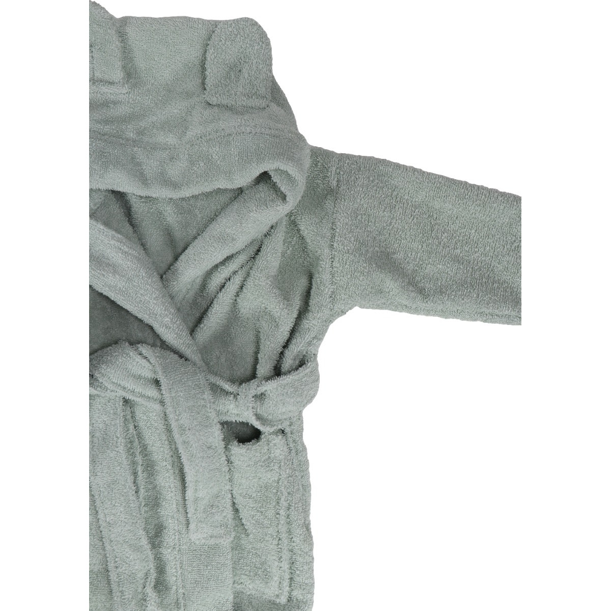 MamaLoes Beer Badstof Stone Green 1-2jr Kinder Badjas