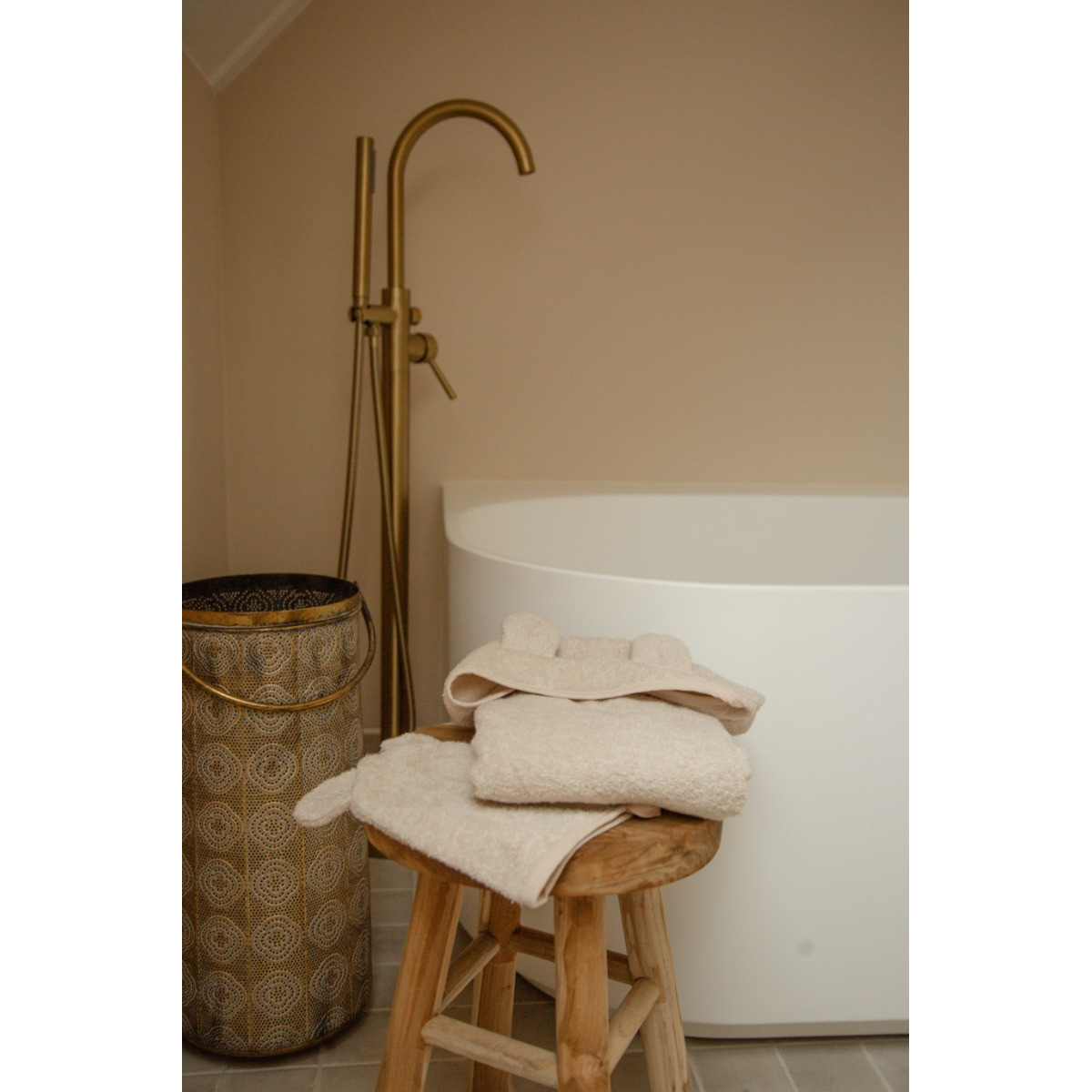 MamaLoes Beer Badstof Zand Kinder Badponcho