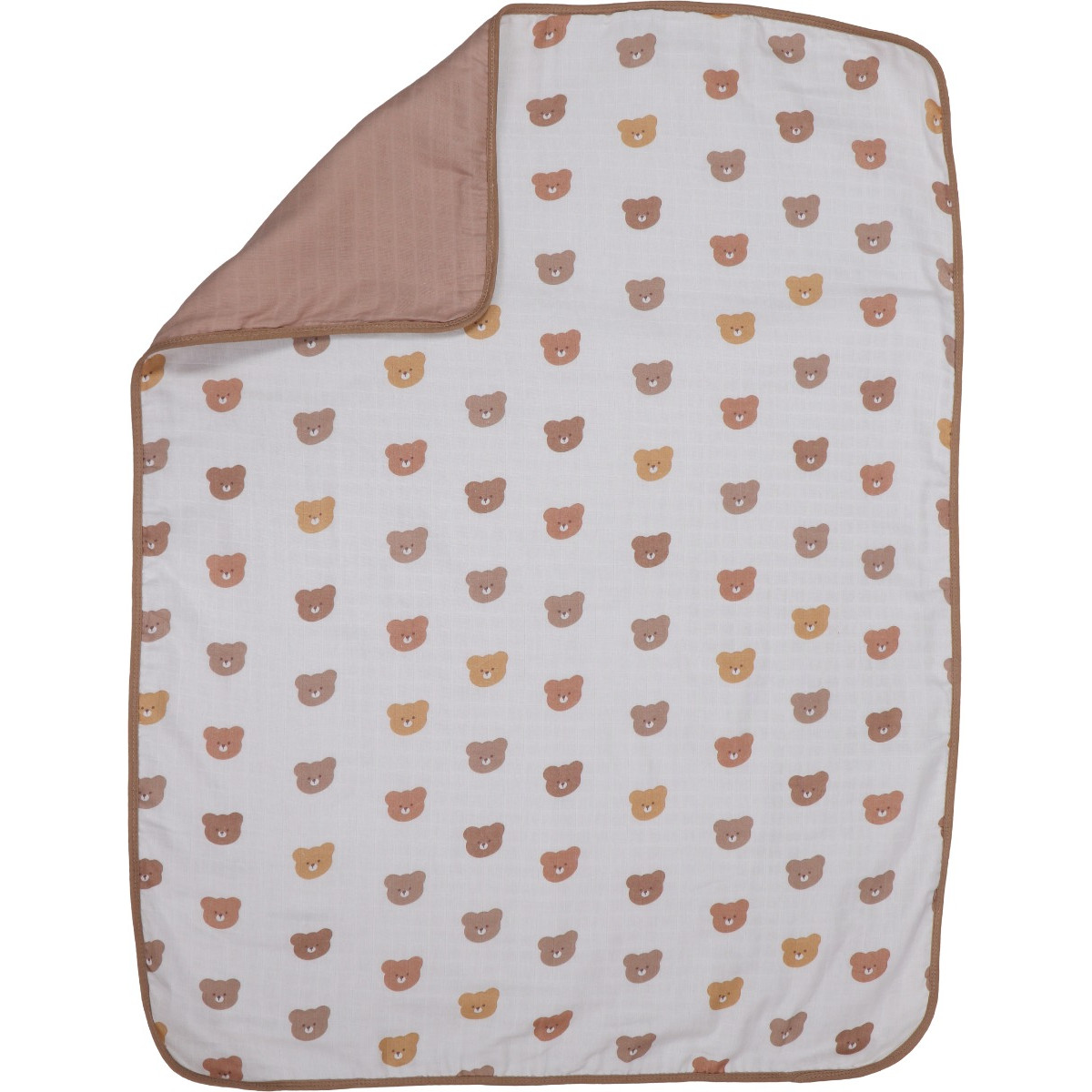 MamaLoes Beertjes Latte 3-Laags Hydrofiel 75 x 100 cm Wiegdeken