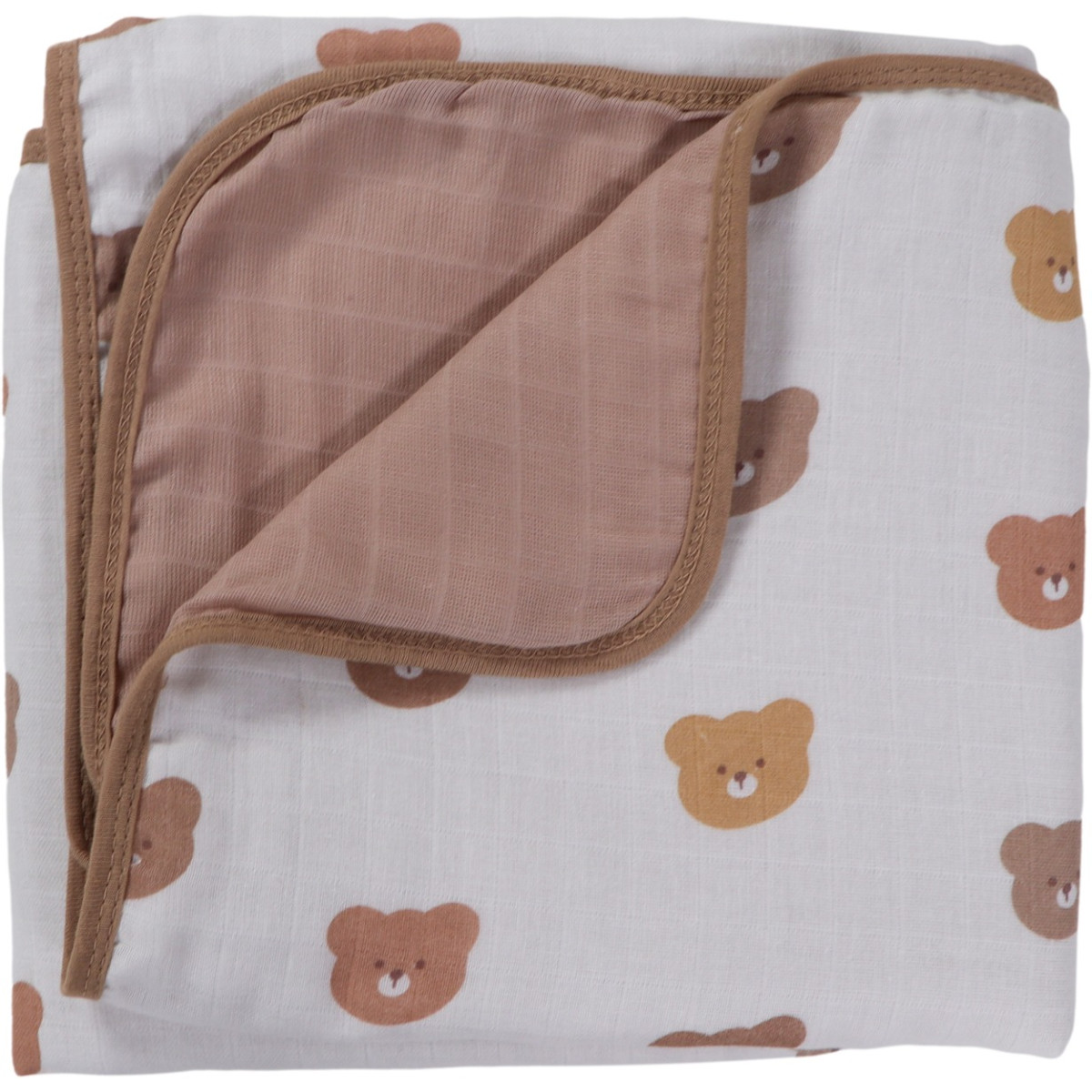 MamaLoes Beertjes Latte 3-Laags Hydrofiel 75 x 100 cm Wiegdeken