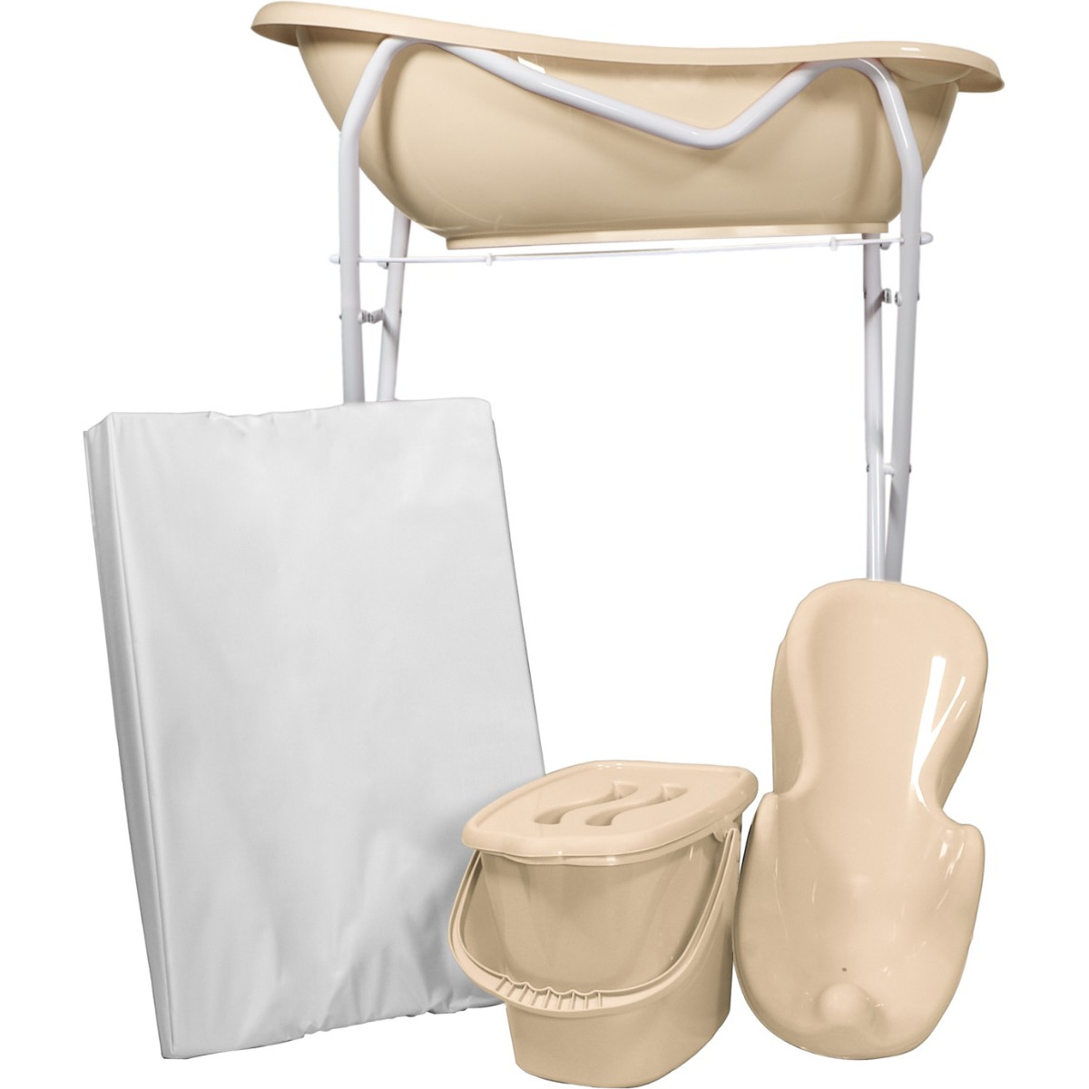 MamaLoes Beige Badset Incl. Witte Badstandaard