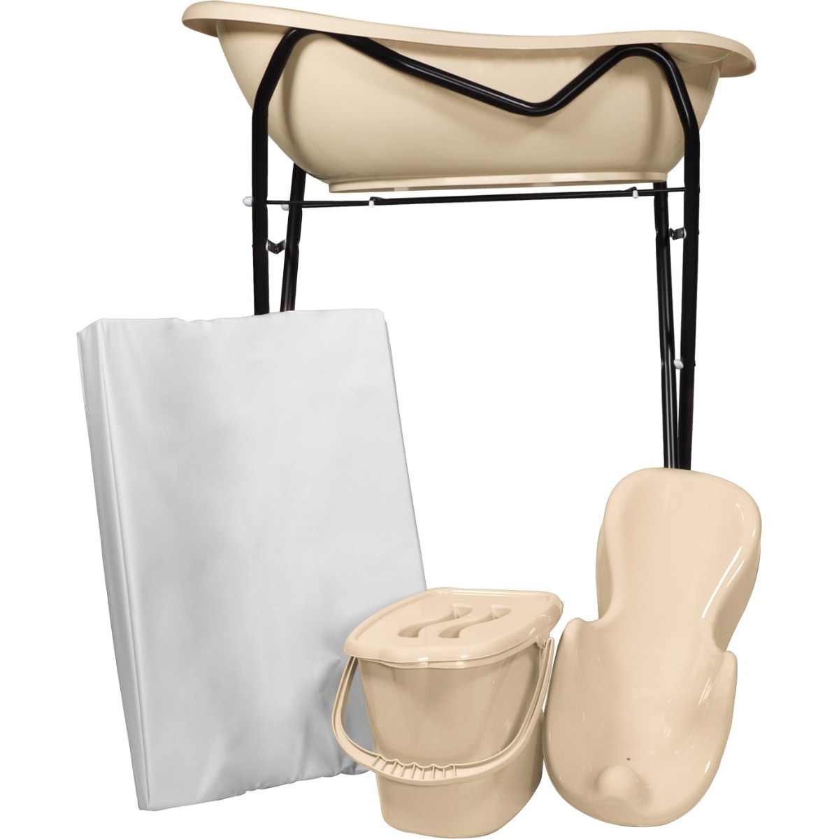 MamaLoes Beige Badset Incl. Zwarte Badstandaard