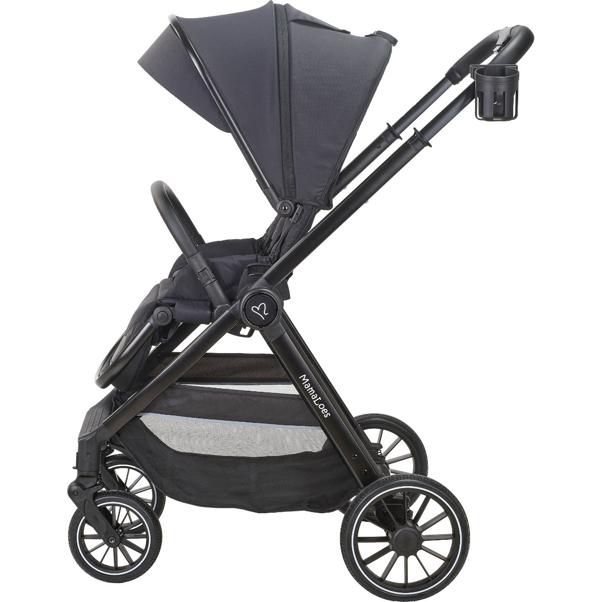 MamaLoes Bodi Zwart 3-in-1 Kinderwagen incl. Autostoel