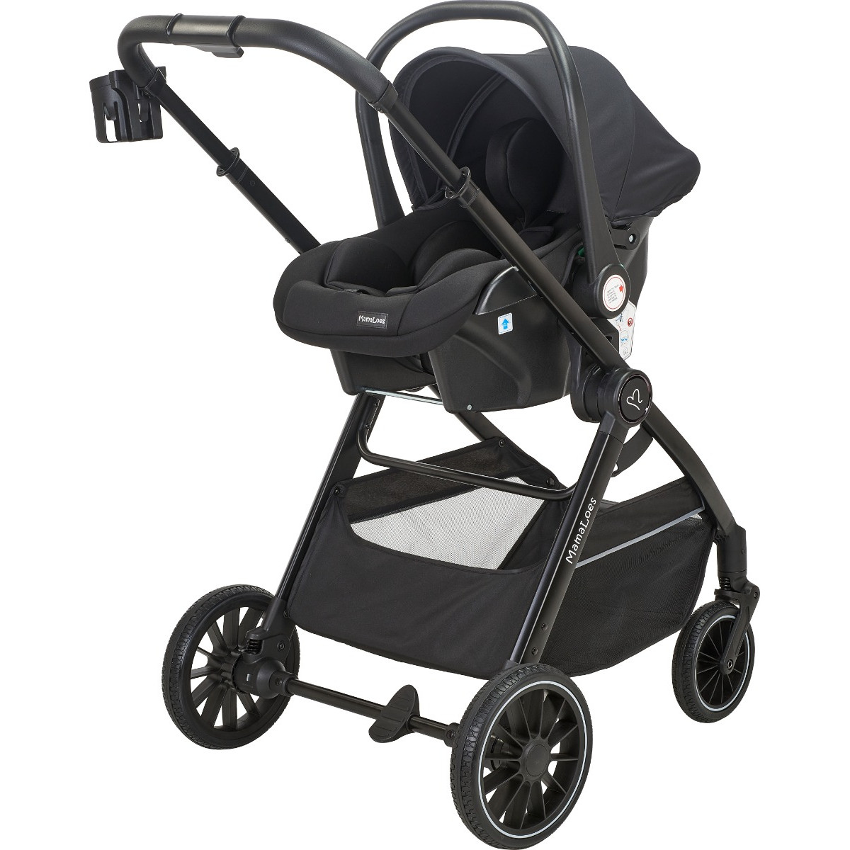 MamaLoes Bodi Zwart 3-in-1 Kinderwagen incl. Autostoel