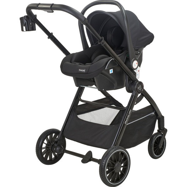 Set MamaLoes Bodi Zwart/Beige: Kinderwagen, Autostoel, Base, Wieg, Schommel & Stoel