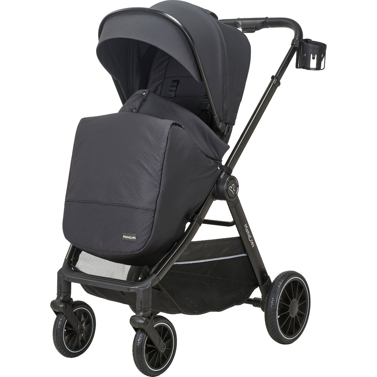 MamaLoes Bodi Zwart 3-in-1 Kinderwagen incl. Autostoel