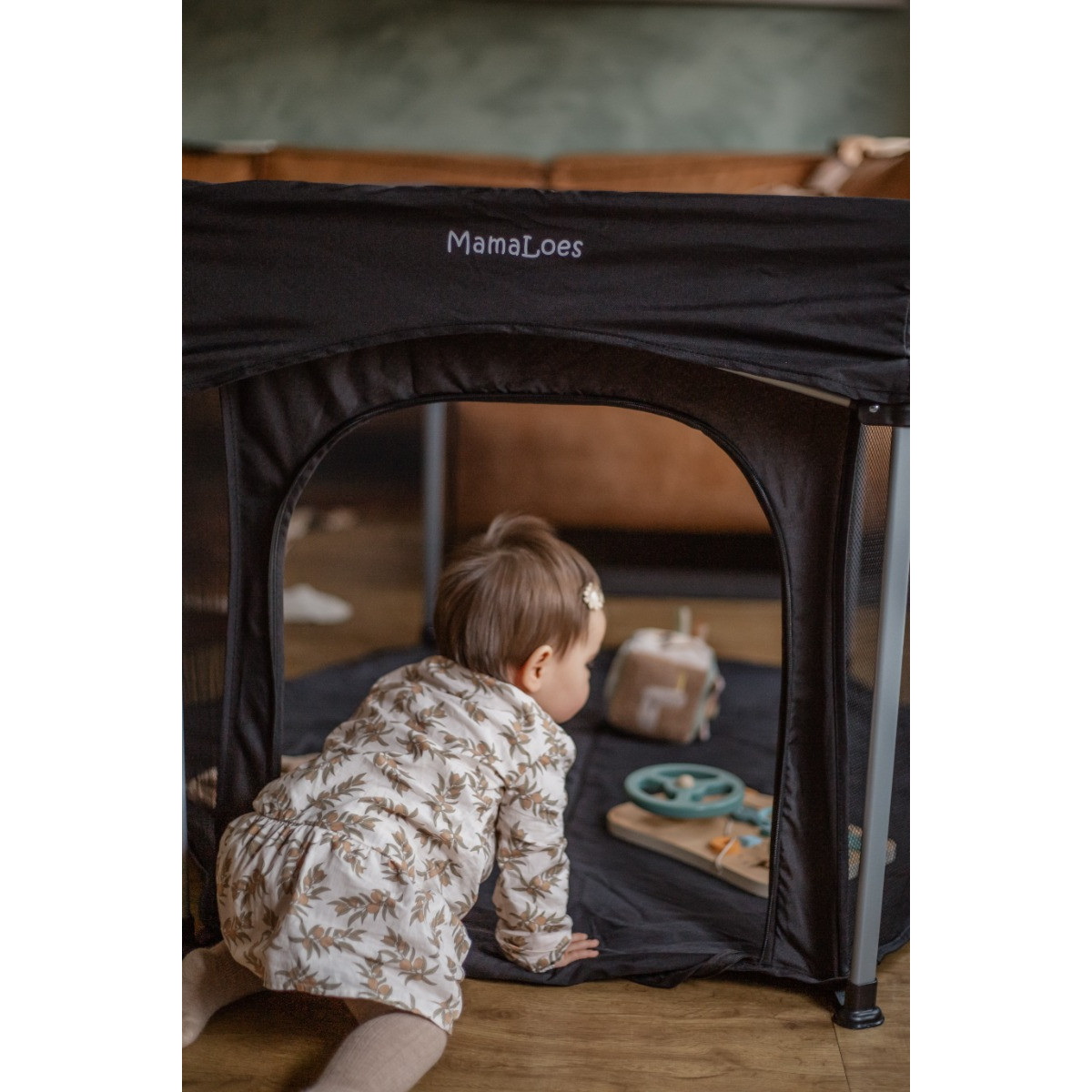 Mamaloes Boris Zwart 6-Hoekige Inklapbare Baby Box