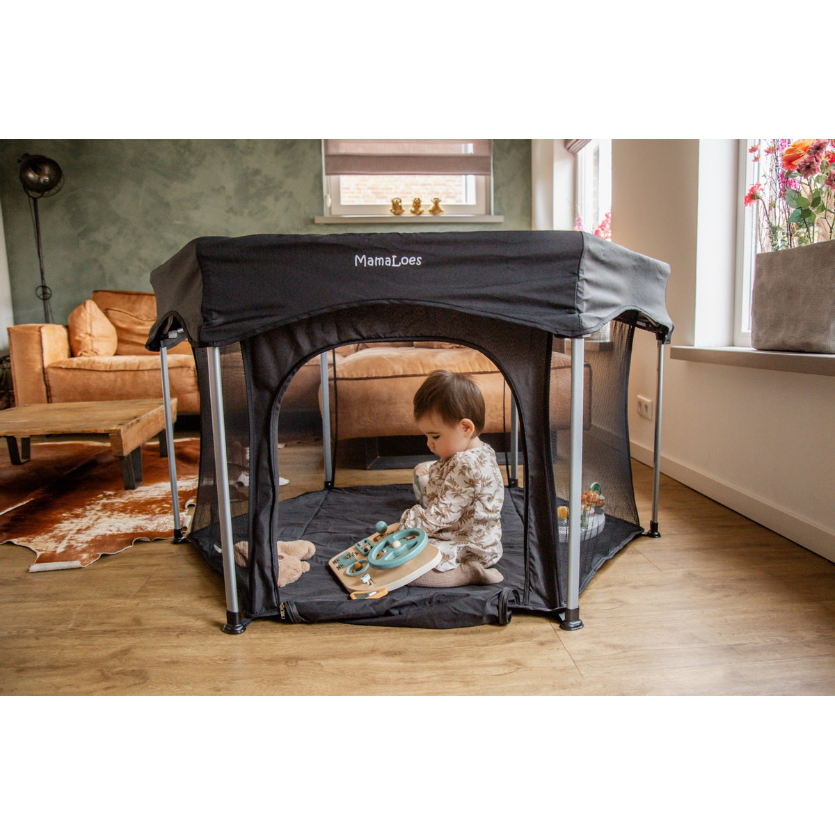 Mamaloes Boris Beige 6-Hoekige Inklapbare Baby Box