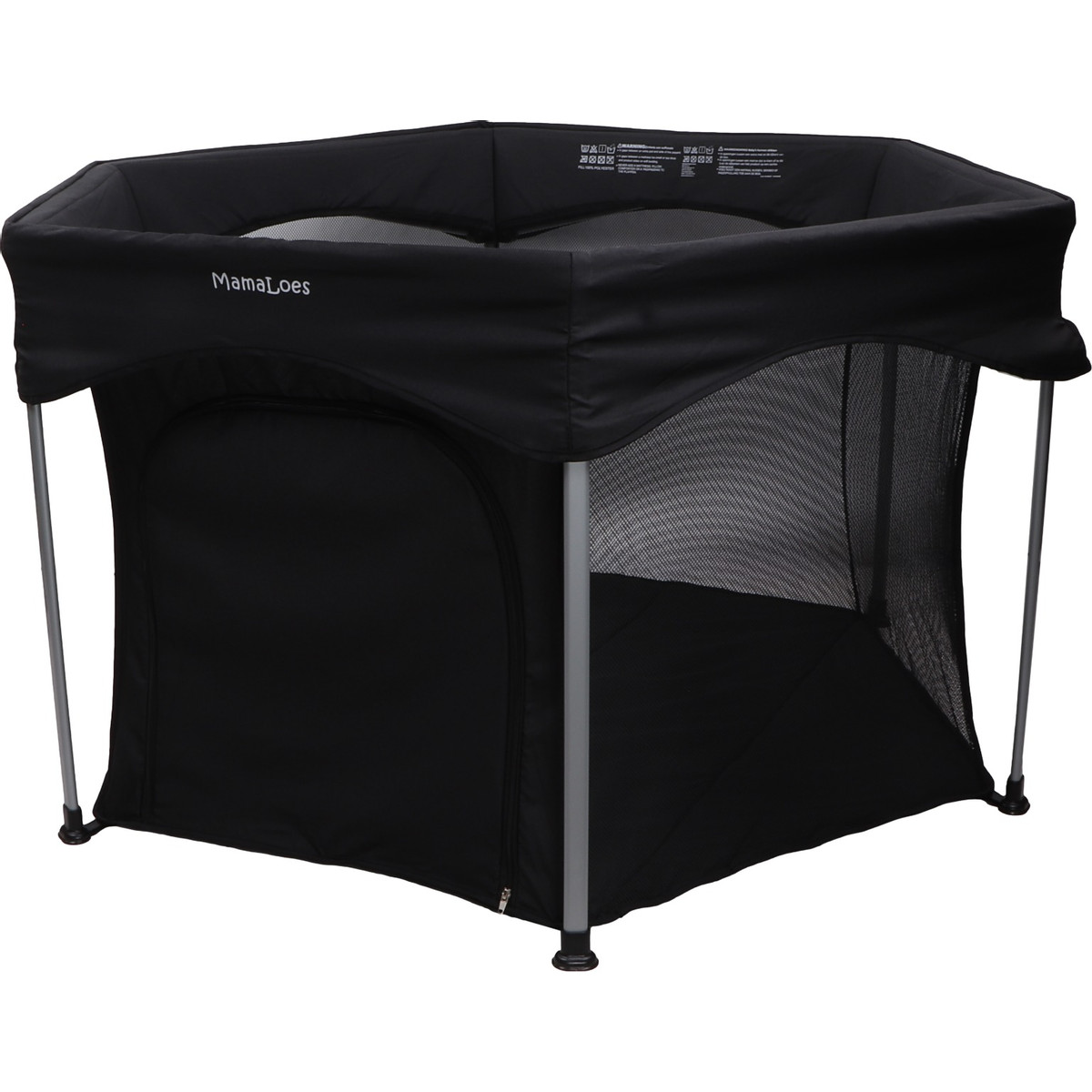 Mamaloes Boris Zwart 6-Hoekige Inklapbare Baby Box