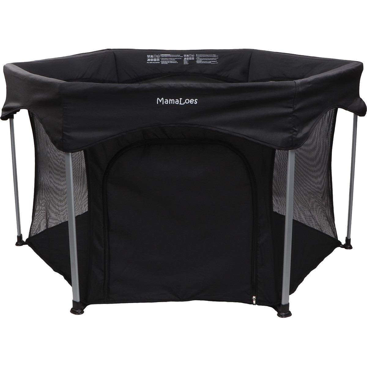 Mamaloes Boris Zwart 6-Hoekige Inklapbare Baby Box