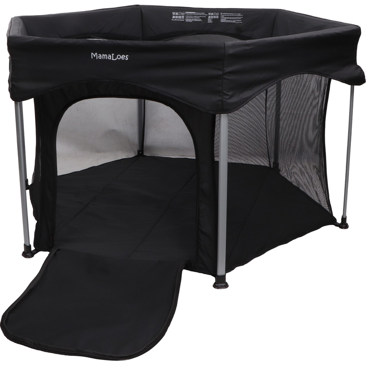 Mamaloes Boris Zwart 6-Hoekige Inklapbare Baby Box