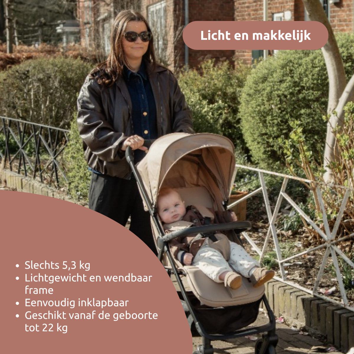 MamaLoes Cato Zwart Shopper Wandelwagen