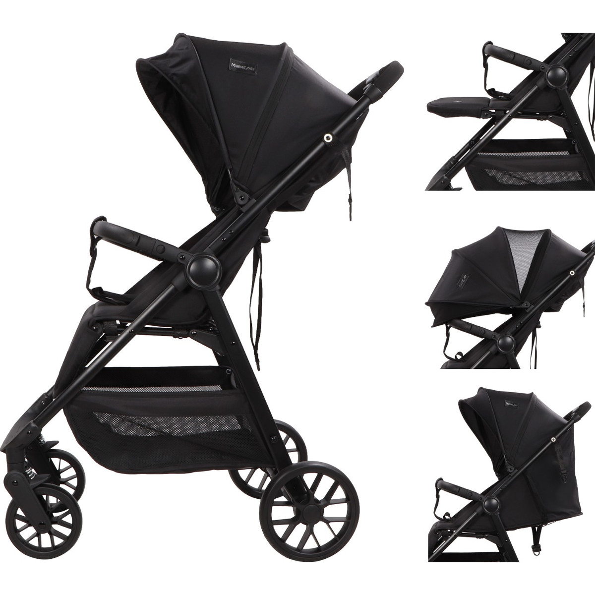 MamaLoes Cato Zwart Shopper Wandelwagen