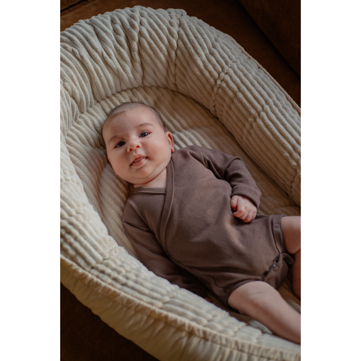 MamaLoes Zand Maat 62 Lange Mouw Overslag Romper