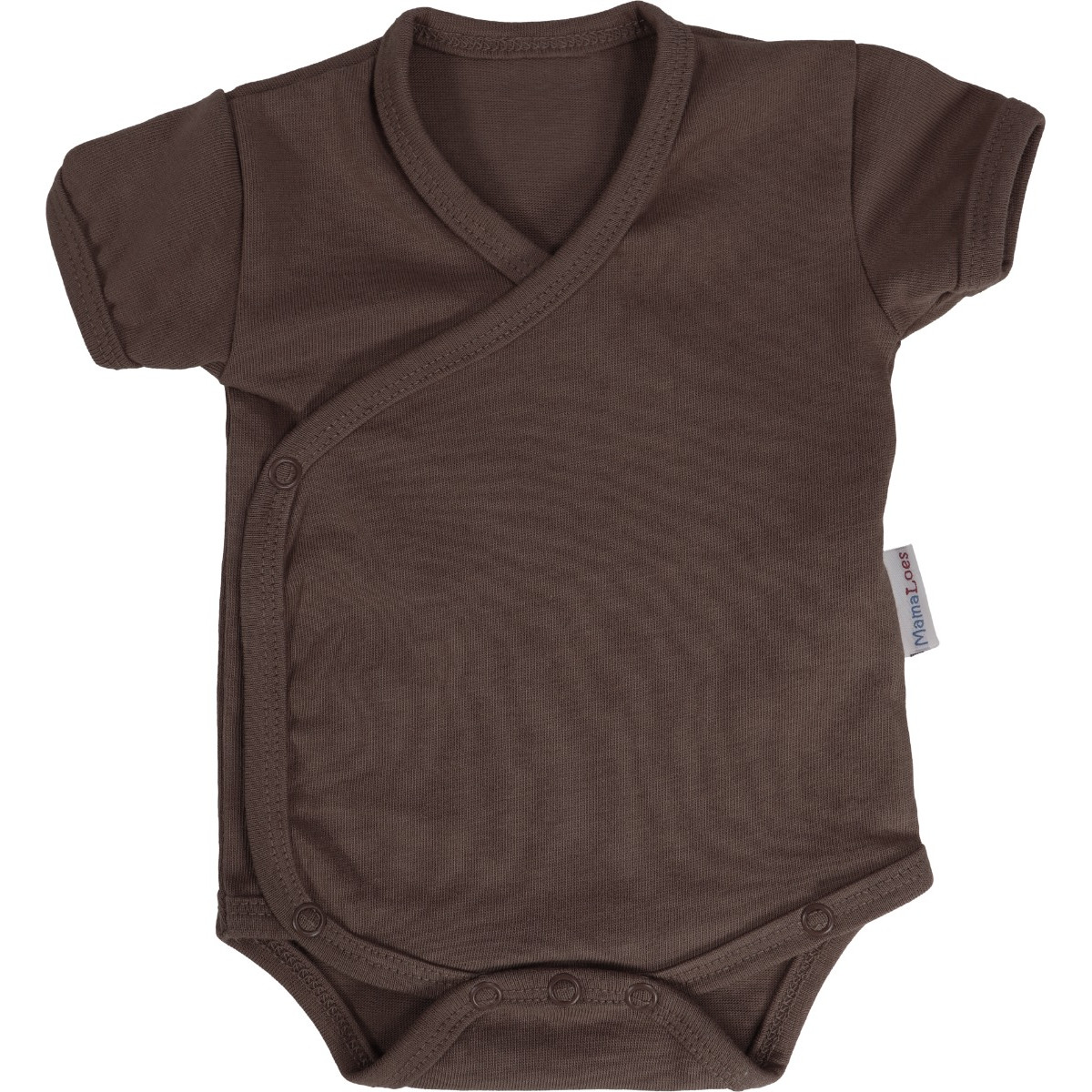 MamaLoes Chocolade Maat 62 Korte Mouw Overslag Romper