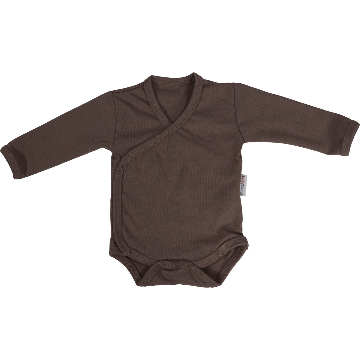MamaLoes Chocolade Maat 68 Lange Mouw Overslag Romper
