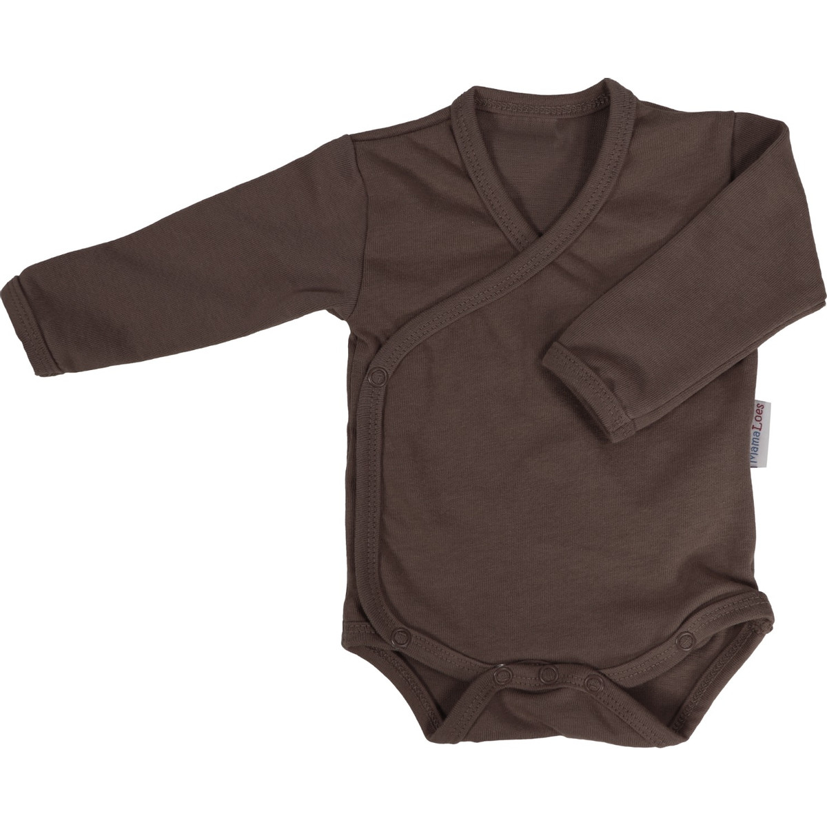MamaLoes Chocolade Maat 68 Lange Mouw Overslag Romper