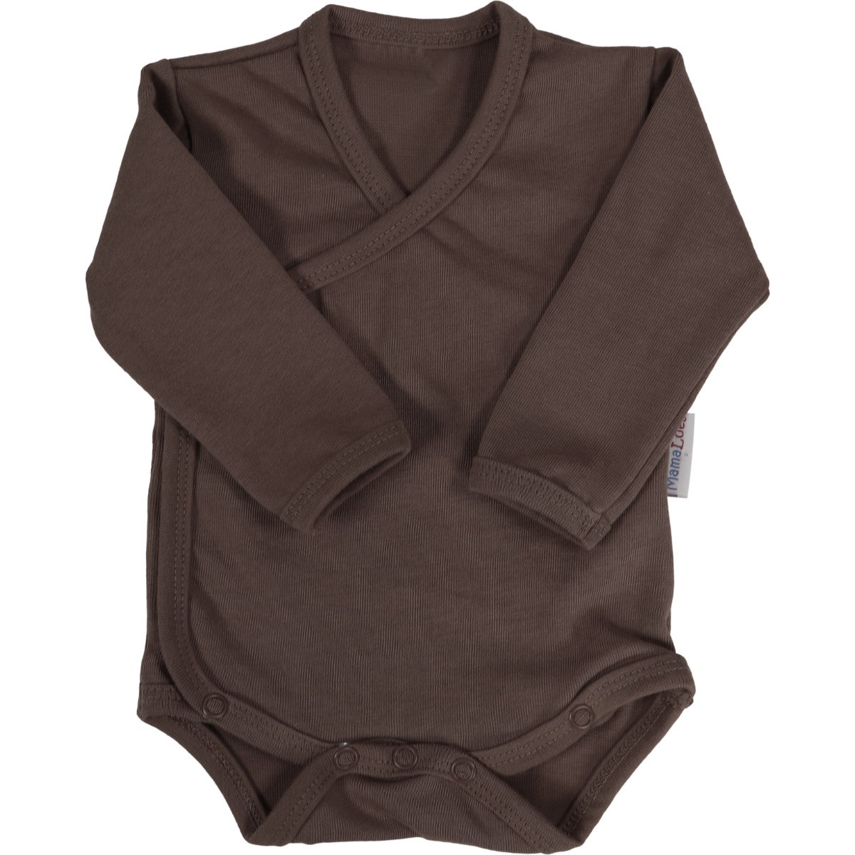 MamaLoes Chocolade Maat 68 Lange Mouw Overslag Romper