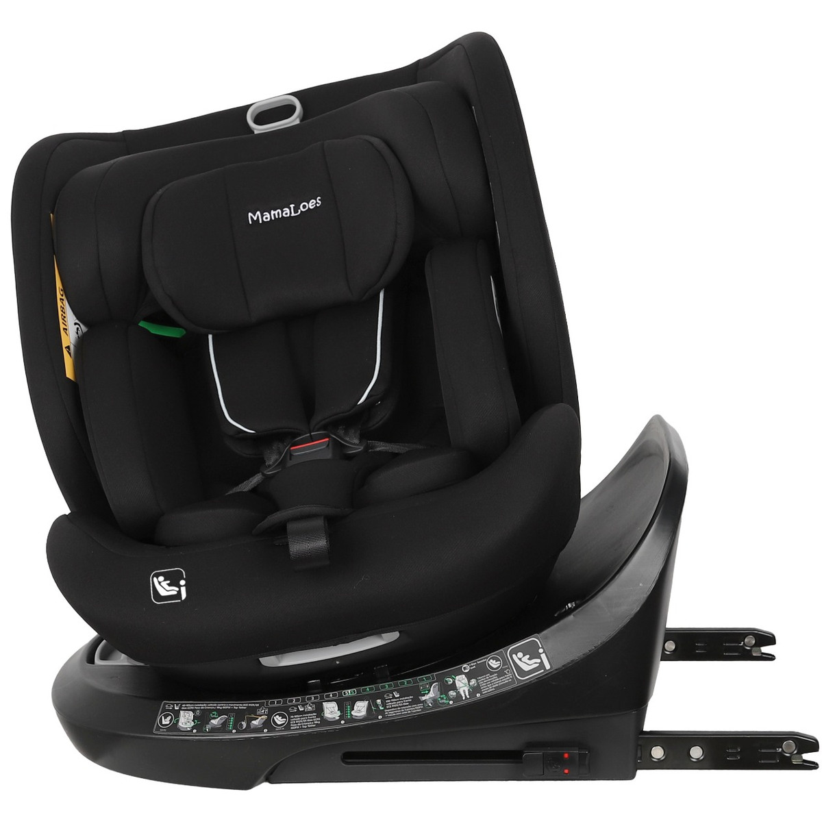MamaLoes Dani Zwart 40-150 cm 360° i-Size Autostoel