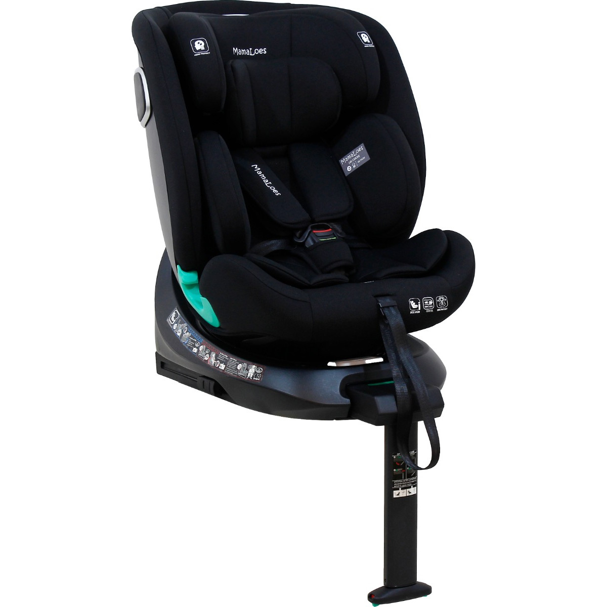 Mamaloes Demian Zwart 40-150 cm 360° i-Size Autostoel
