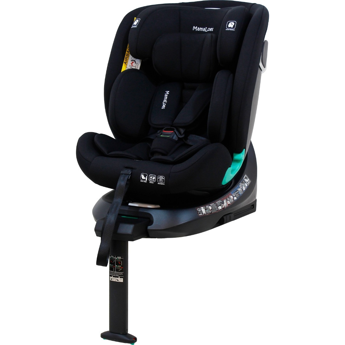 MamaLoes Demian Zwart 40-150 cm 360° i-Size Autostoel - Set van 2