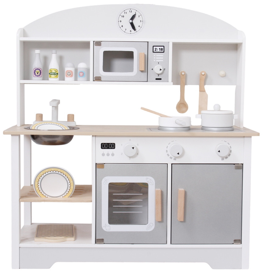 Eco Toys Grijs Moderne Houten Kinderkeuken