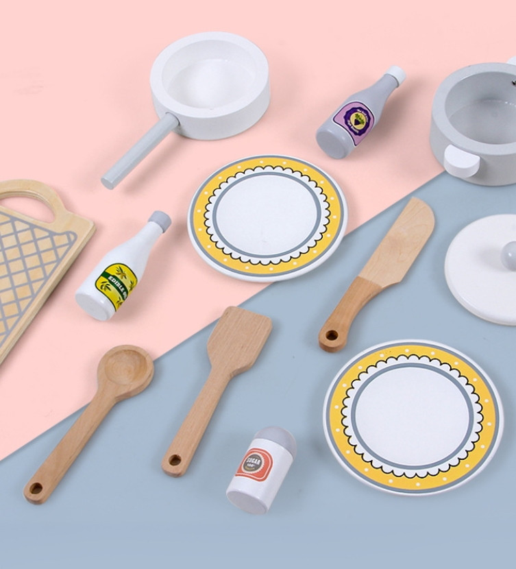 Eco Toys Grijs Moderne Houten Kinderkeuken