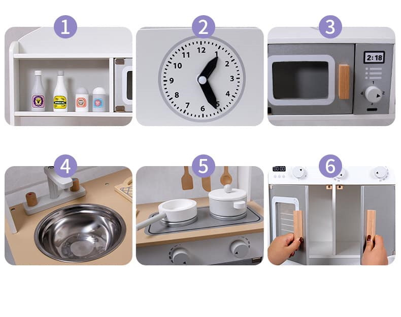 Eco Toys Grijs Moderne Houten Kinderkeuken