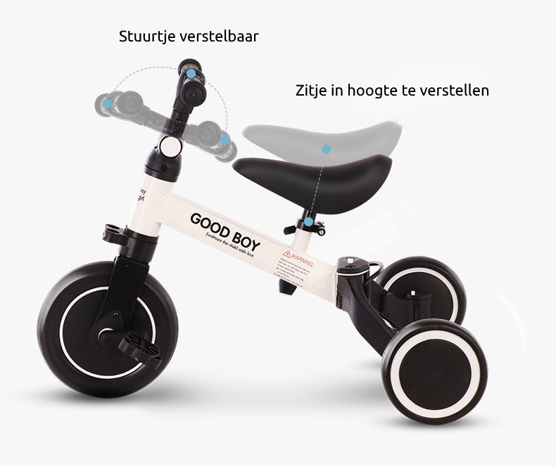 Eco Toys Wit 4-in-1 Loopfiets