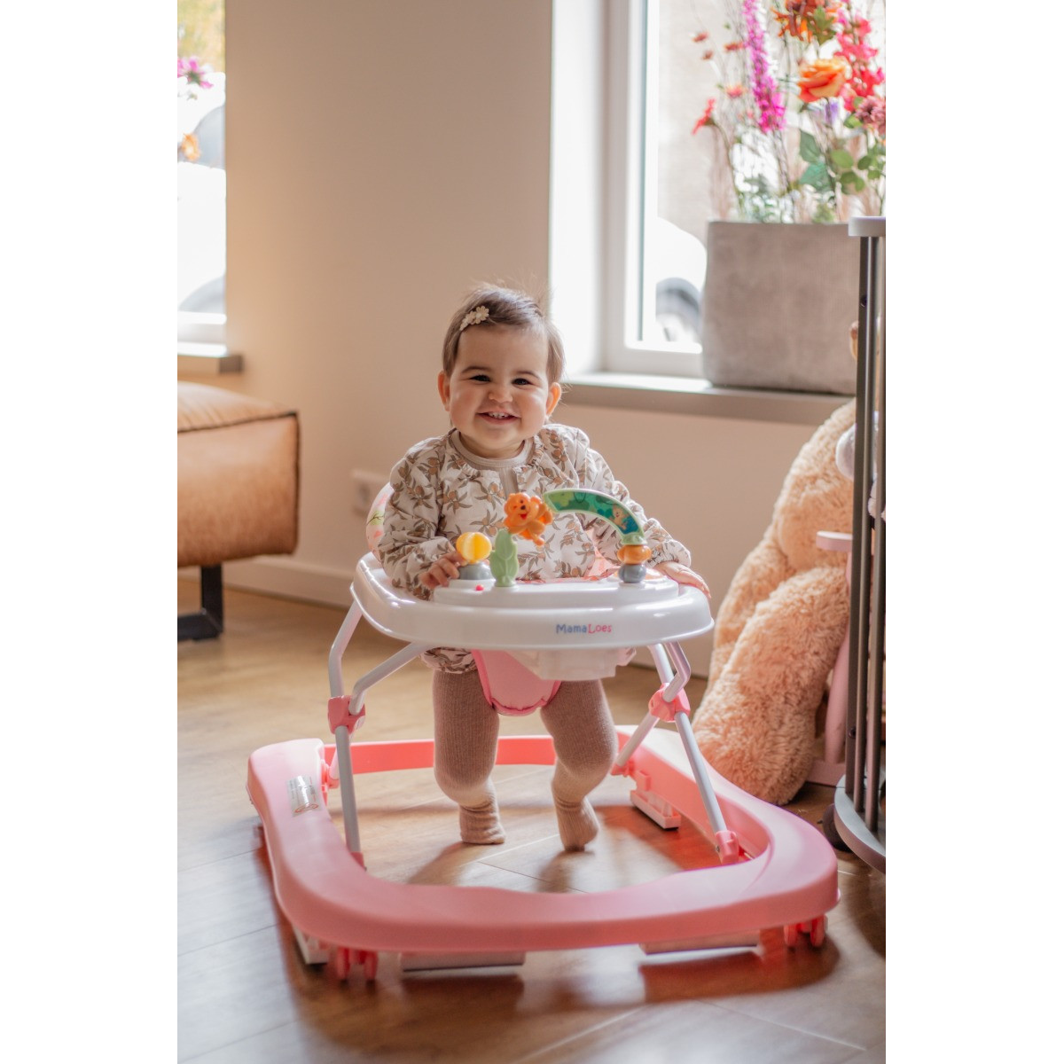 MamaLoes Evi Roze Loopstoel