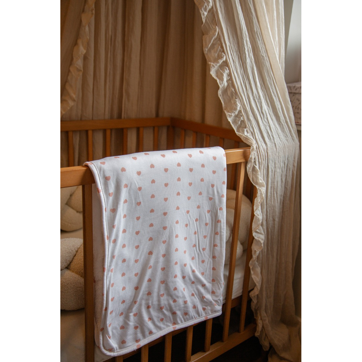 MamaLoes Hartjes Fleece 70x90cm Babydeken