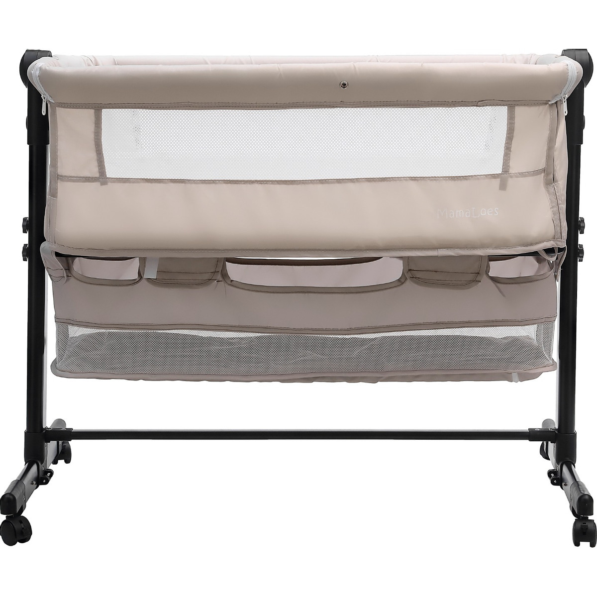 MamaLoes Jessie Beige Wieg aan Bed