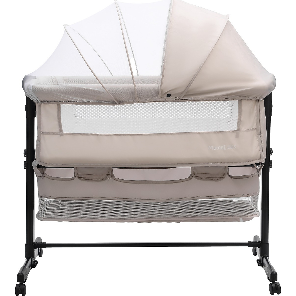MamaLoes Jessie Beige Wieg aan Bed