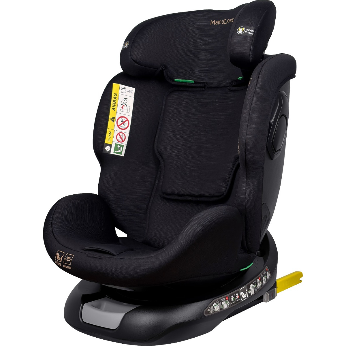MamaLoes Joah Zwart 40-150 cm 360° i-Size Autostoel