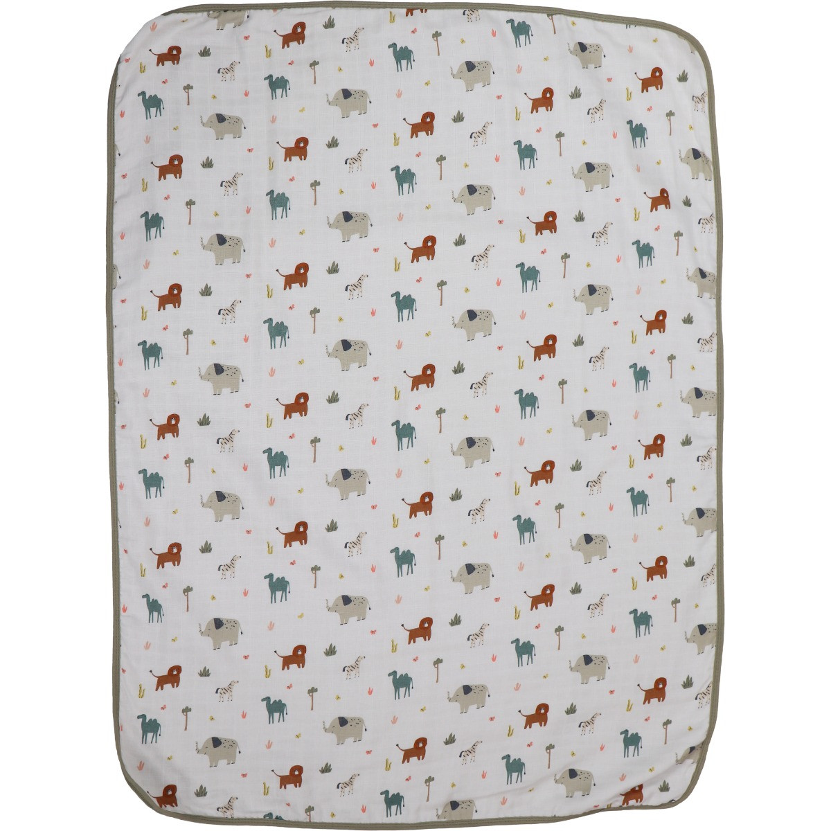 MamaLoes Jungle Sage 3-Laags Hydrofiel 75 x 100 cm Wiegdeken